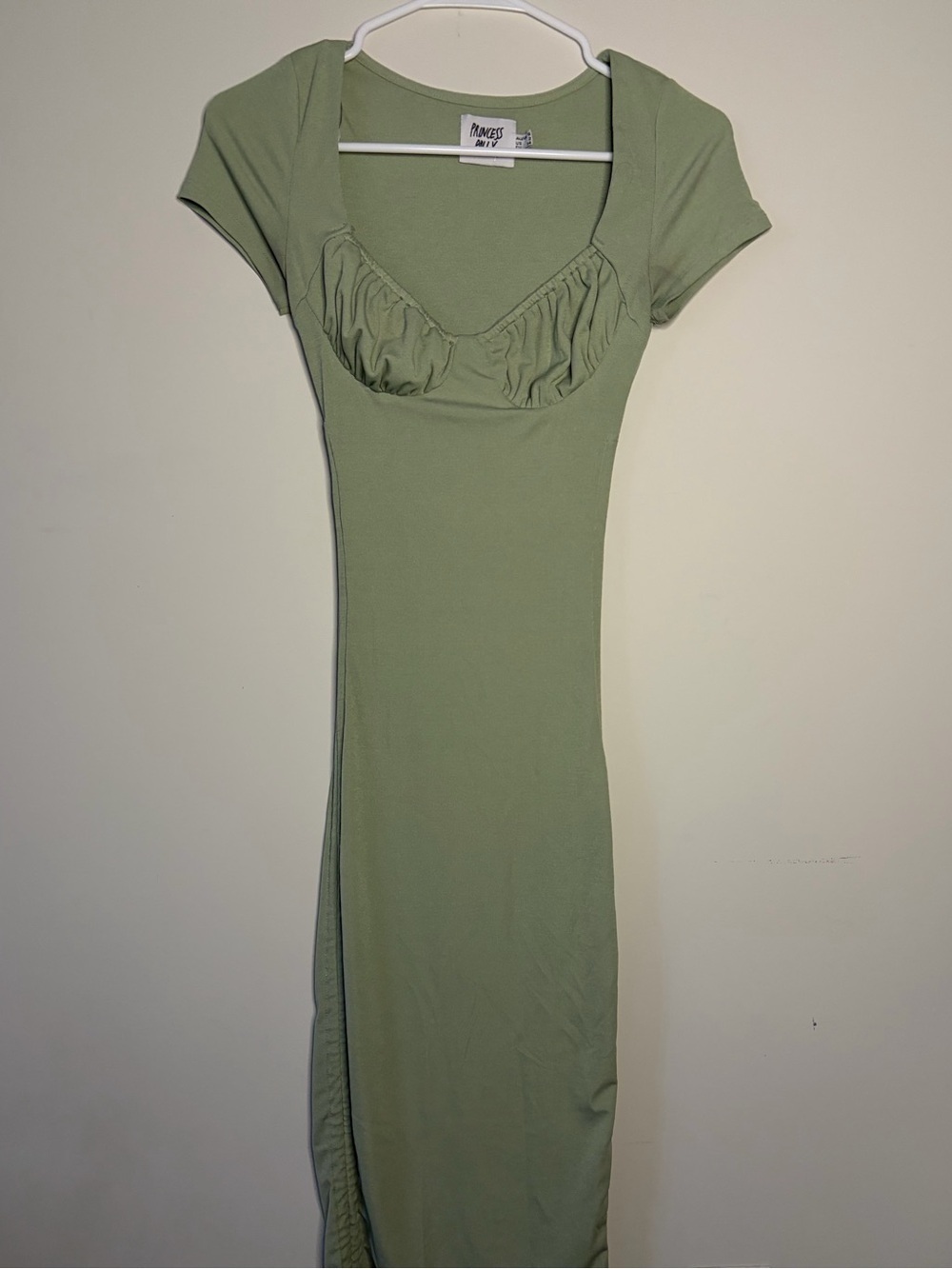 Princess Polly Women’s Green Ruched Bust Maxi Dress (US 2)